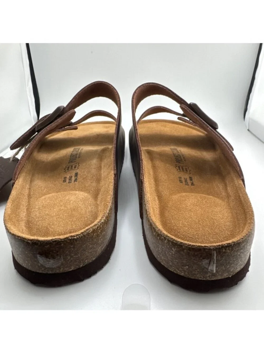Project Cloud Arizona Mens 10 Brown Leather Double Buckle Sandals 1160 NWT